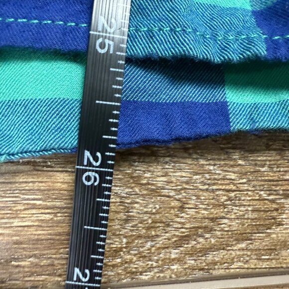 Mini Boden Boys Buffalo Plaid Long Sleeve Button Down Shirt, Blue/Green 13-14Y - Picture 8 of 10